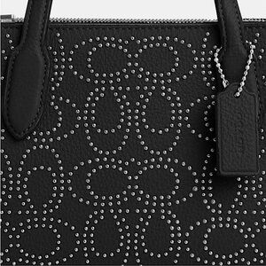 NWT Coach Nina Small Black Leather Tote Bag w/Signature Rivets